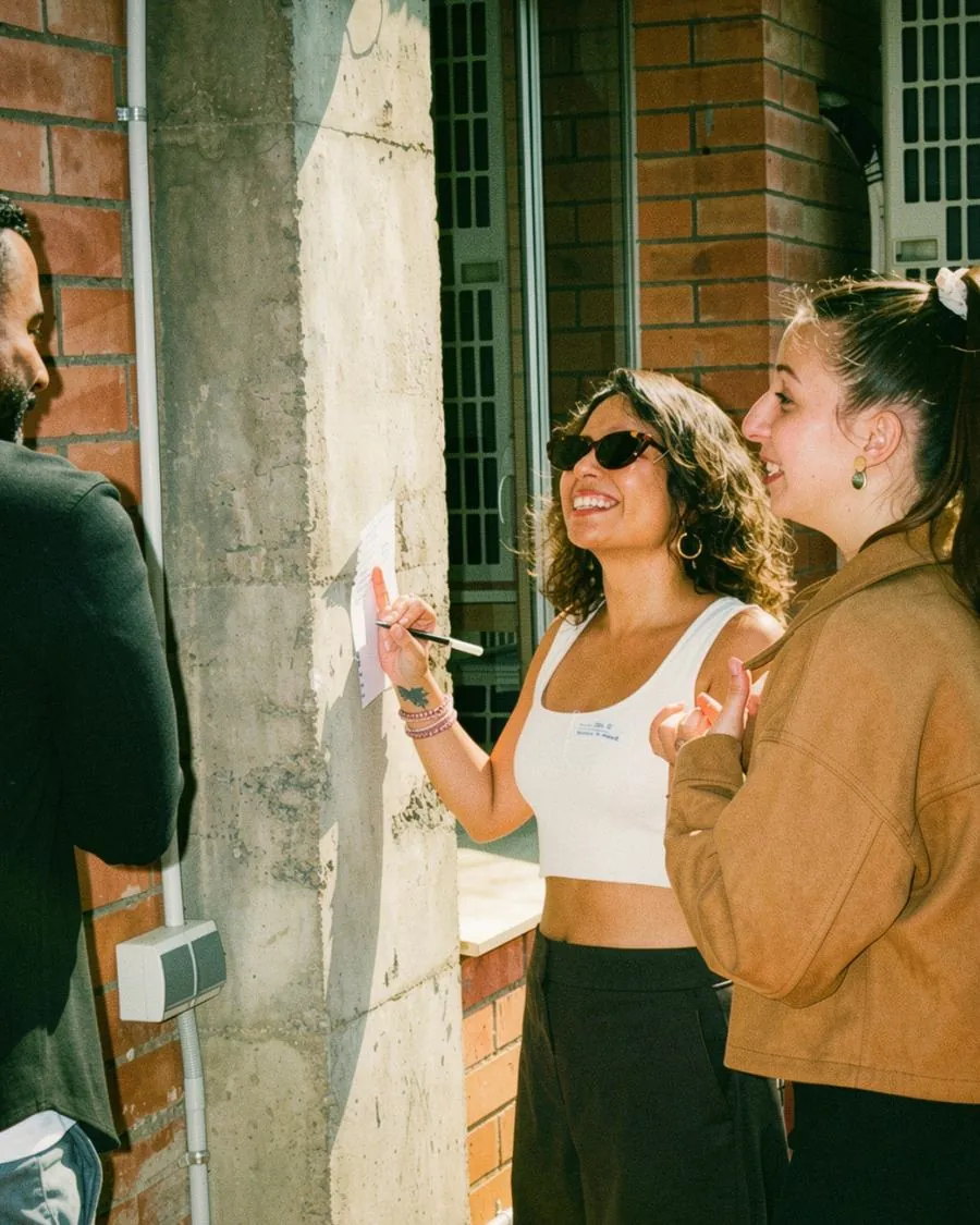 Participants connecting through a Happy to Gather activity